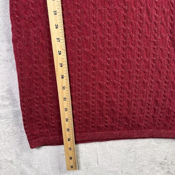 Abercrombie and Fitch Knit Longsleeve Dress Women's Medium Red Valentines Day - Picture 8 of 15